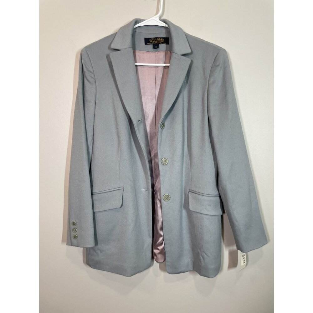 Brooks Brothers Women's Light Blue‎ Blazer Jacket Size 8 Wool Blend NWT Vintage
